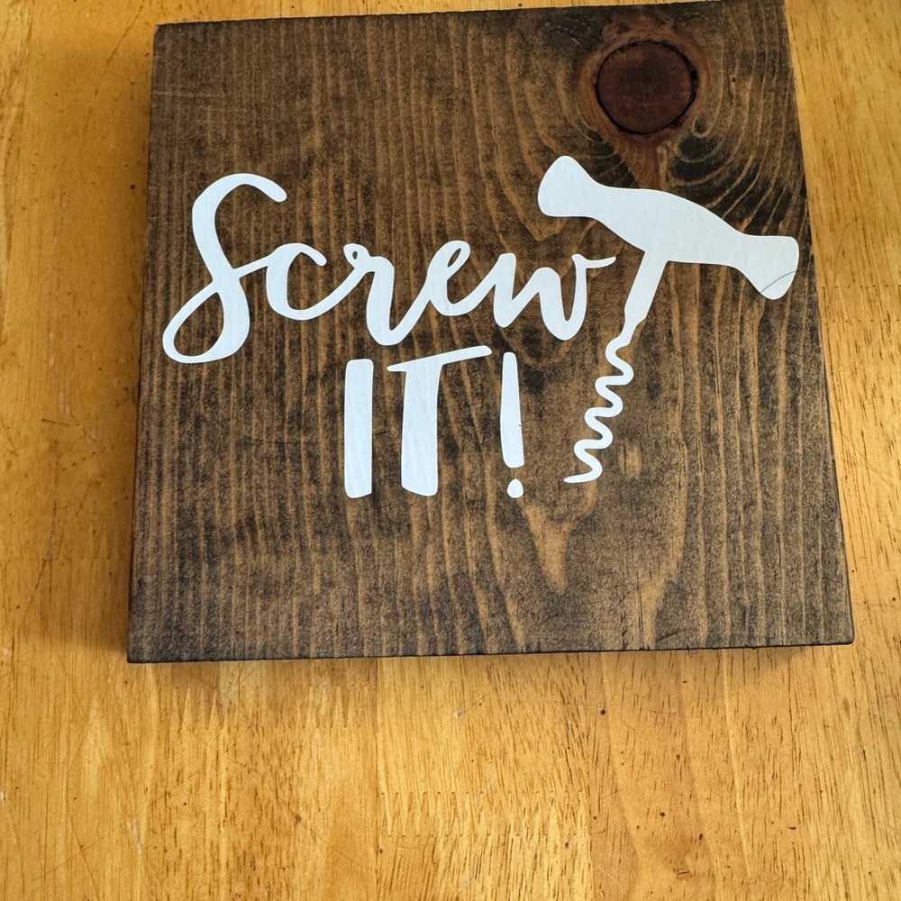 Wooden Wall Art with Screw It Design